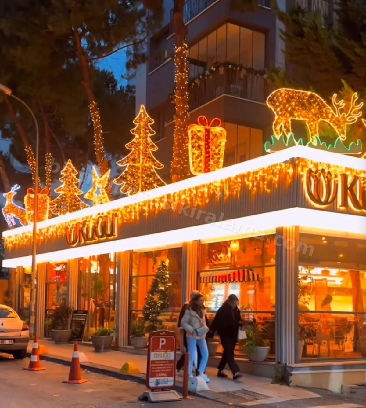 Restoran Yilbasi Dış Cephe Işık Süsleme - Yılbaşı Gecesi Organizasyonu